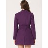 INSPIRE CHIC Women's Notch Lapel Double Breasted Belted Mid Long Outwear Winter Coat - 4 of 4