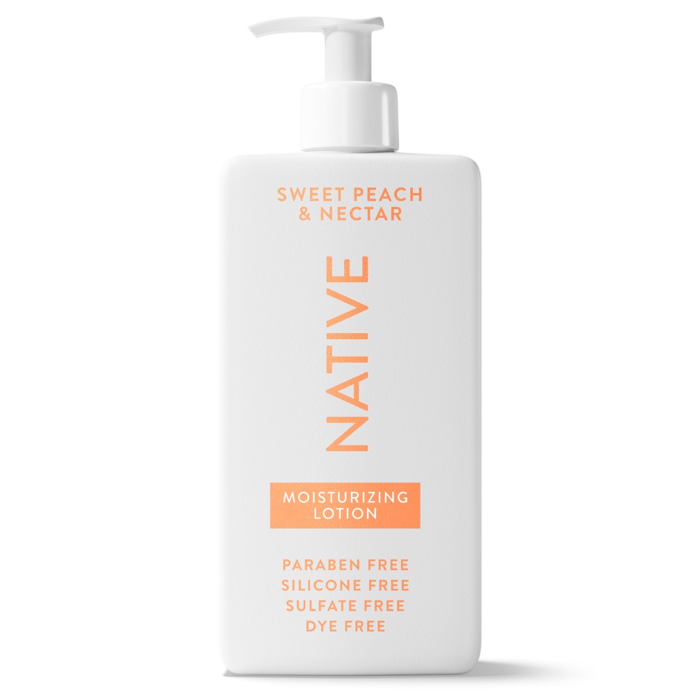 Native Body Lotion Pump - Sweet Peach & Nectar - 16.5 fl oz: Paraben-Free, Silicone-Free, Vegan, For Sensitive Skin