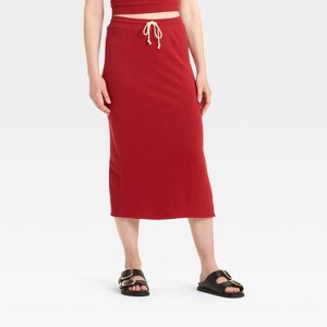 Women's Leisure Studio French Terry Midi Pencil Skirt - Universal Thread™ - 1 of 3