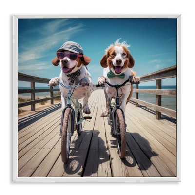 Stupell Industries Coastal Bicycle Dogs, 24" x 24"