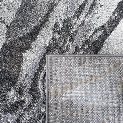 Eclipse Abstract Dark Grey/Light Grey Hand-Knotted Rug