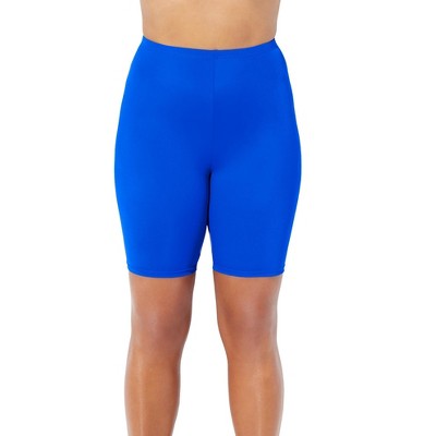 Swimsuits For All Women's Plus Size Chlorine Resistant Long Bike Short Swim  Bottom - 24, Blue : Target