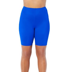 Swimsuits for All Women's Plus Size Chlorine Resistant Long Bike Short Swim Bottom - 1 of 4