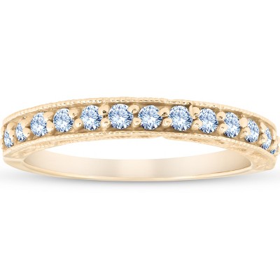 Pompeii3 1/2Ct Diamond Wedding Ring Vintage Antique Accent Womens Band 14k Yellow Gold