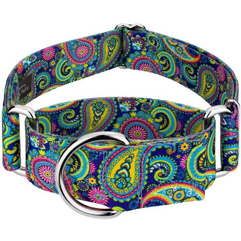 Wide 1 1/2 Inch Adjustable Buckle or Martingale Dog Collar in 