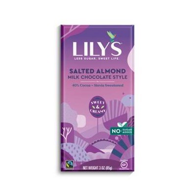 Lily&#39;s Salted Almond Milk Chocolate Style Bar - 2.8oz