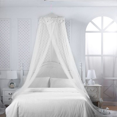 Image of YEERSWAG Versatile Bed Canopy Bed Curtain Net For Single to King Size Best Gift For Girls White