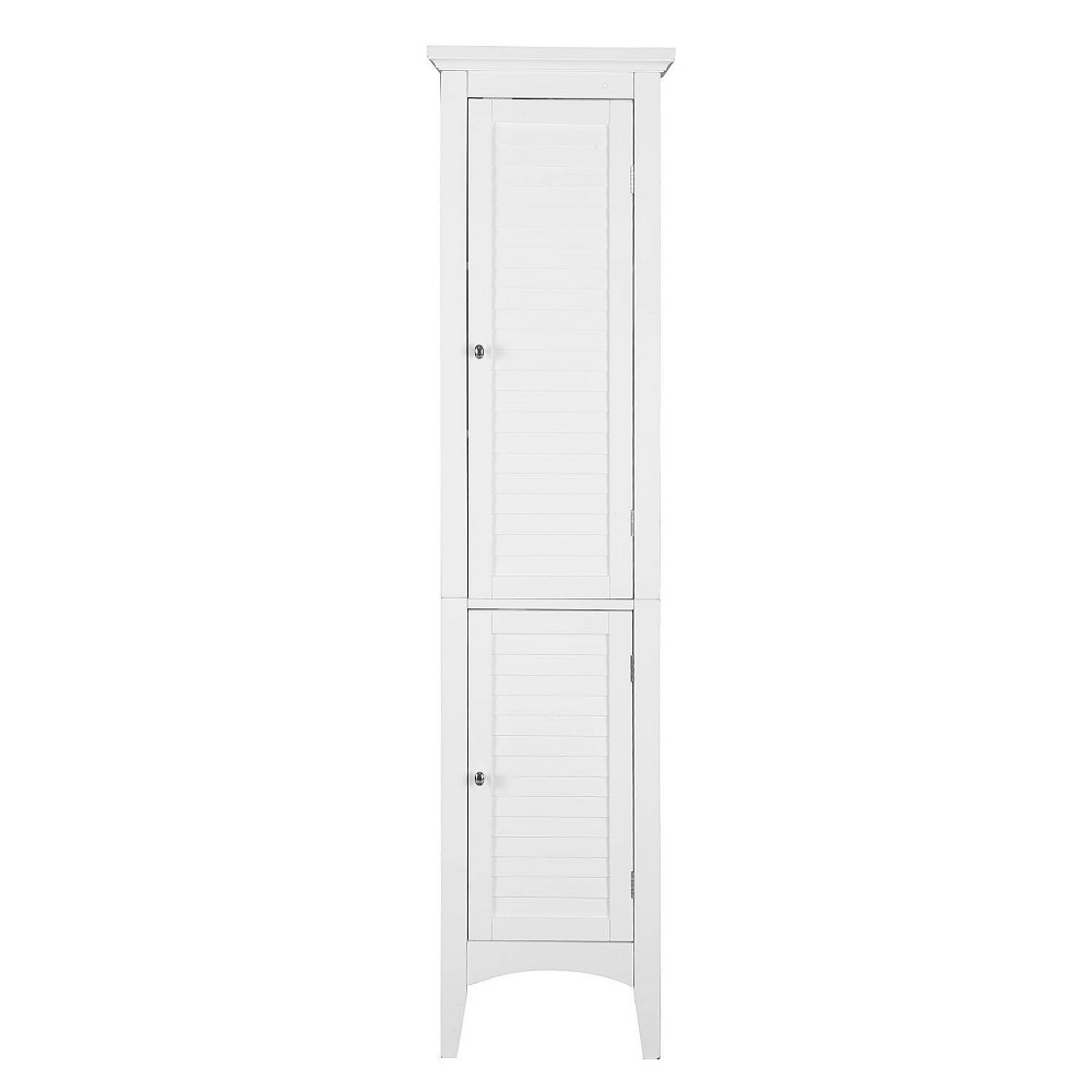 Photos - Wardrobe Slone Two Door Shuttered Linen Cabinet White - Elegant Home Fashions: Free