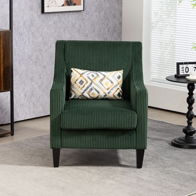 CENGHU Modern Corduroy Accent Chair, Upholstered Living Room Chair, Armchair with Scooped Arms for Bedroom, Apartment, Studio, Office
