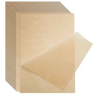 Juvale 100 Pack Square Unbleached Parchment Paper Sheets for Baking, Brown, 16" x 24"
