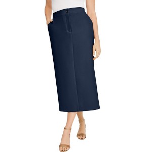 Jessica London Tummy Control Bi-Stretch Midi Skirt - 1 of 4