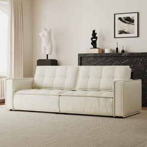 Luck Live 95.2" Leather Sofa, Modern Living Room Combination Sofa - 1 of 4