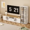 ATJafurn 98.4" White TV Stand and Cat Cabinet, 2-in-1Wooden Entertainment Center and Cat Climbing Furniture with Storage and Drawer for Living Room - 2 of 4