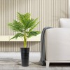 46" Artificial Ribbed Metal Palm Planter in Black and White - LCG Florals: Indoor Faux Palm, No Assembly Required - 3 of 4