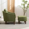 Modern Accent Chair with Ottoman, Comfy Reading Chair,Upholstered Single Sofa Side Chair, Club Tub Round Armchair for Living Room Bedroom Office - 3 of 4
