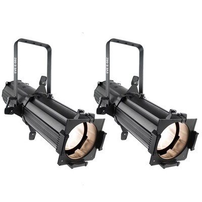 CHAUVET DJ Versatile Modern Style Steel Finish LED Ellipsoidal Di-Fi USB-Compatible Hard Edged or Warm White Spotlight , Black (2 Pack)