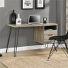 Okak 57IN Stylish Computer Desk with Metal Legs, Home Office Desks with Shelf and Drawer, Writing Desk for Study, Reading Room, Office, Brown - 2 of 4