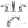 Bathroom Sink Faucet,Widespread Brushed Nickel 3-Hole Design with Stainless Steel Drain & Lead-Free cUPC Hose - 2 of 4