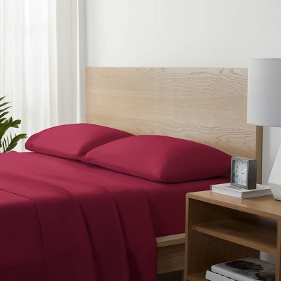 Serta Twin Supersoft Solid Sheet Set Maroon