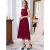 INSPIRE CHIC Women's Wedding Guest Boat Neck Vintage Formal Cocktail Midi Lace Dress - 2 of 4