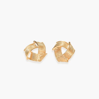 Sanctuary Project Geo Textured Knot Stud Earring Gold