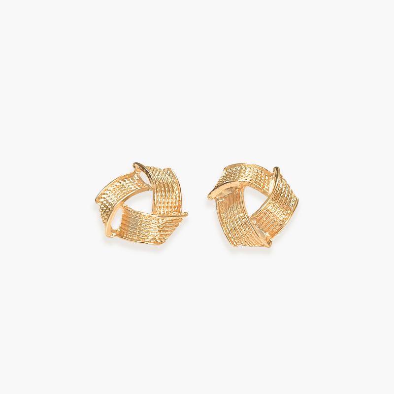 Sanctuary Project by sanctuaire Geo Textured Knot Stud Earring Gold, 1 of 4
