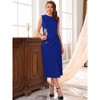 INSPIRE CHIC Women's Business Cocktail Front Tie Wrap Formal Elegant Sleeveless Sheath Dresses - 3 of 4