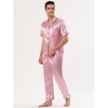 Lars Amadeus Men's Classic Satin Pajama Sets Short Sleeves Night Sleepwear - 4 of 4