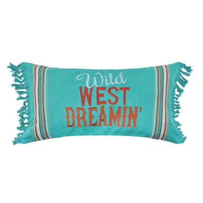 Western Pillow Covers 18 x 18 Woven Wool Turquoise Color Southwestern Decor  Throw Pillow