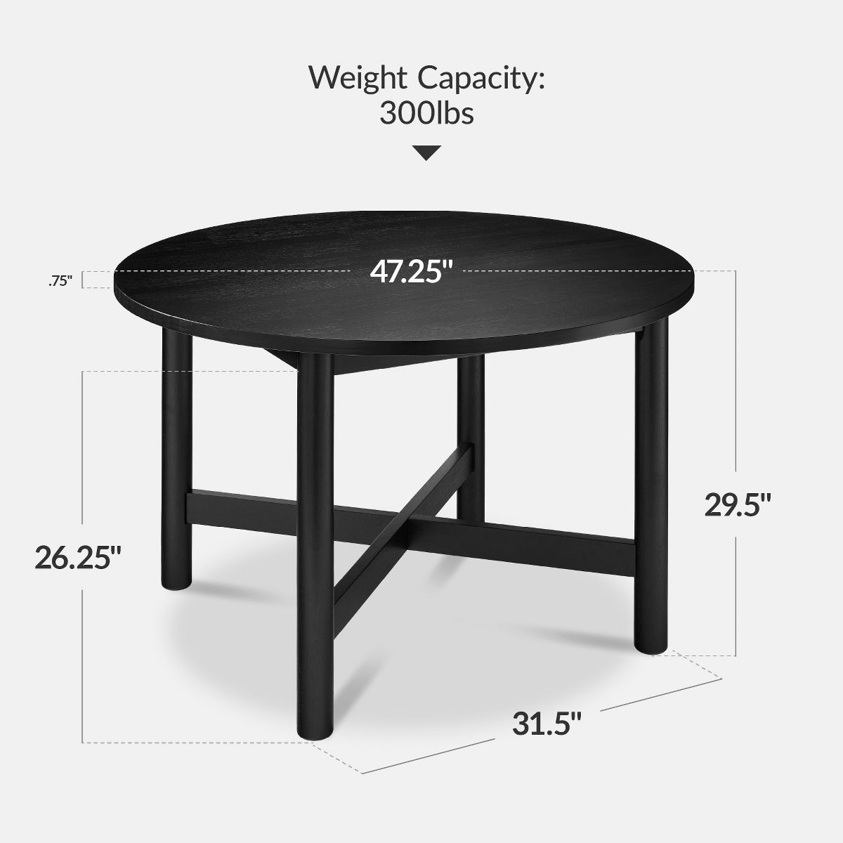 Best Choice Products 47In Round Solid Wood Dining Table, Modern Farmhouse Table For 4, Space Saving, Easy Assembly - Natural - thumbnail 2