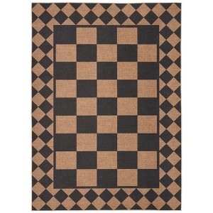Washable Geometric Living Room Rugs, Checkered Print Soft Non Slip Bedroom Carpet, Stain Resistant Floor Cover for Dining Room Kitchen - 1 of 4