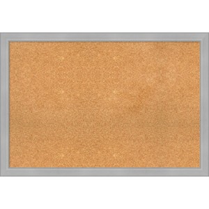 Amanti Art Vista Brushed Nickel Narrow Framed Corkboard, Natural Cork - 1 of 4