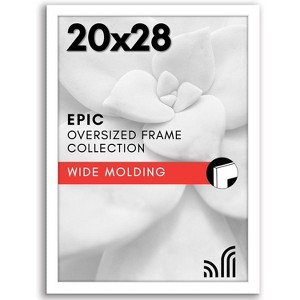 Americanflat 20x28 Picture Frame with Polished Plexiglass - White Picture Frame - Wide Photo Frames Made of Engineered Wood - Epic - White - 1 of 1