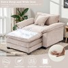 Busaurus Oversized Chenille Accent Chair with Ottoman - 3 of 4