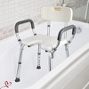 U Shower Chair Seat for 350lb Capacity Senior Adjustable Height w/Padded Armrests for Bathtub Slip Resistant Shower Seat - 4 of 4
