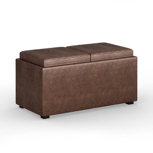 5pc Franklin Storage Ottoman and benches Distressed - WyndenHall - 1 of 4