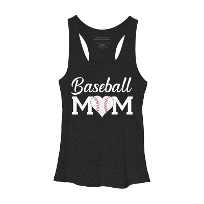 Women's Design By Humans Baseball Mom Heart By shirtpublic Racerback Tank Top