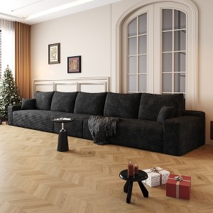 Whisen Convertible Sleeper Sofa Bed, Plush Corduroy Fabric, Back Support with Pillow - 1 of 4
