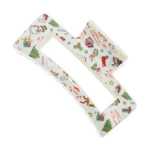 Unique Bargains Christmas Hair Clips Square Snowman for Christmas 3.35"x1.77"x1.57" White 1 Pc - 1 of 4