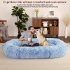 Human-Sized Dog Bed for Adults – 71" x 43.3" x 10" Large Washable Faux Fur Bed with Storage Pockets & Anti-Slip Bottom for Pets and Kids, Blue - 4 of 4