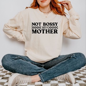 Simply Sage Market Not Bossy Just A Mother Garment Dyed Long Sleeve - 1 of 4