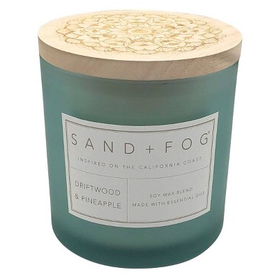 25oz Driftwood and Pineapple Scented 3-Wick Candle - Sand + Fog