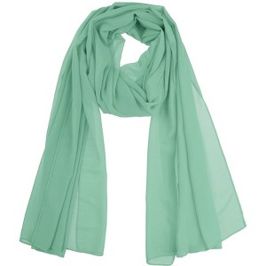 Elerevyo Women's Solid Chiffon Sheer Lightweight Soft Long Scarf Shawl 1 Pc - 1 of 4