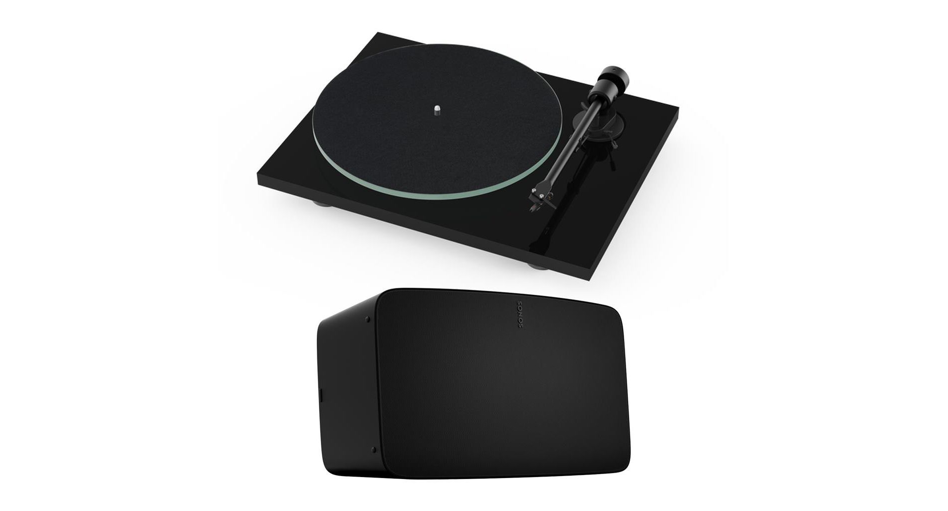 Sonos Five Wireless Speaker and T1 Evo Phono Turntable (Black)