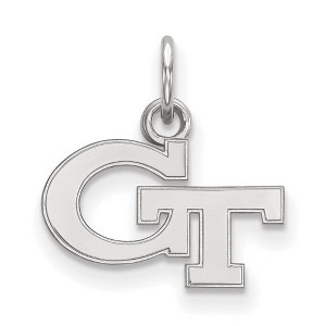 Black Bow Jewelry 14k White Gold Georgia Tech Yellow Jackets NCAA Extra Small Pendant - 1 of 3