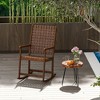 Tangkula Rocking Chair with PU Seat & Rubber Wood Frame Safe & Smooth Rocking Motion - 4 of 4