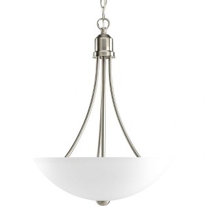 Progress Lighting Gather 2-Light Inverted Pendant, Brushed Nickel, Etched Glass Shade - 1 of 3