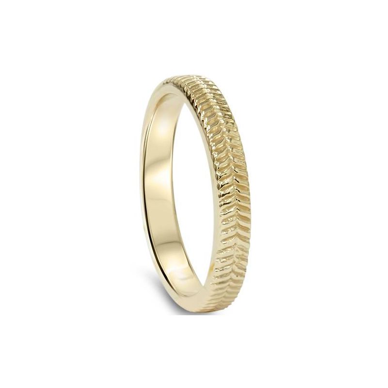 Pompeii3 14K Yellow Gold Hand Carved Wedding Band, 2 of 4