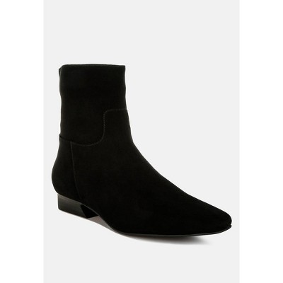 Hakra Flared Heel Suede Boots Women