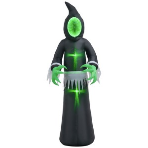 SEVOBAL Party Decorations and Accessories 8ft Inflatable Halloween Mirror Face Ghost Easy Setup Outdoor Long-lasting, Black, 17.25"*31.5"*96.5" - 1 of 4